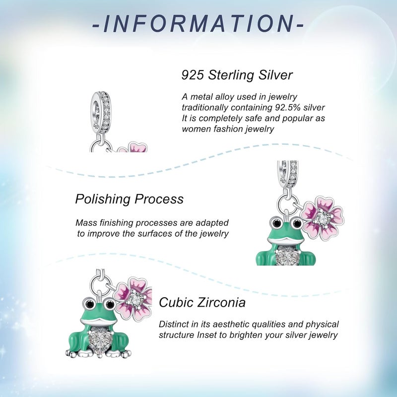 YUMINN 925 Sterling Silver Charms for Bracelets Gold Love and Heart Charms Cherry Blossom Dangle Beads Jewelry for Women - Image 3